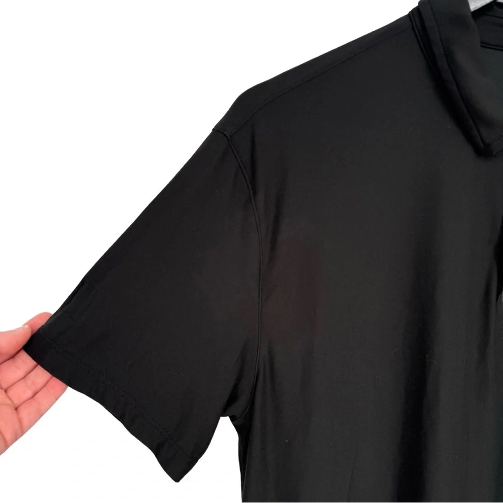 Vuori Strato Tech‎ Performance Knit Polo Black Medium Golf Athleisure Casual - Picture 5 of 9